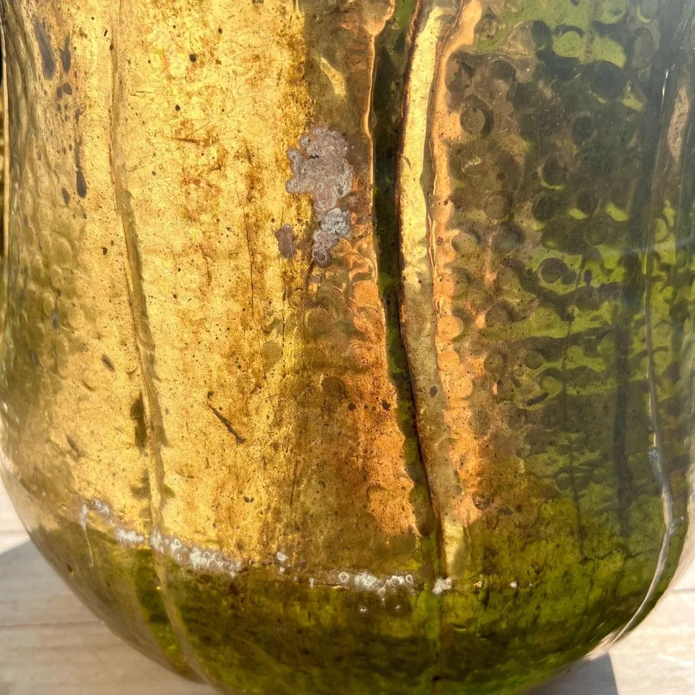 Large Vintage Brass Double Lion Head Planter